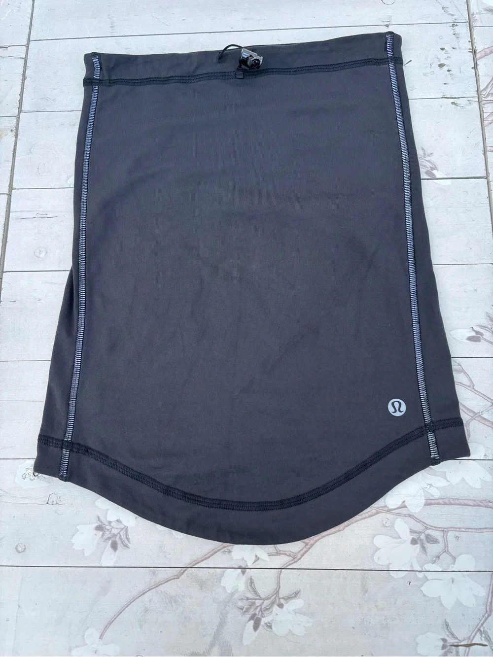 lululemon athletica Black Neck Gaiter Face Mask with Reflective Trim